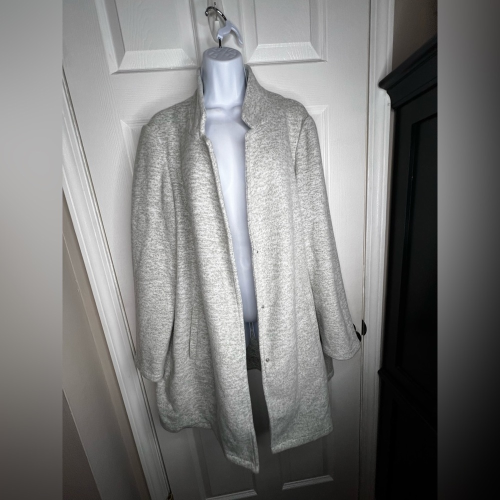 Vero Moda Women’s US 18 Katrine Brushed Fleece Long Coat Jacket Gray UK 22 XL - Picture 13 of 16